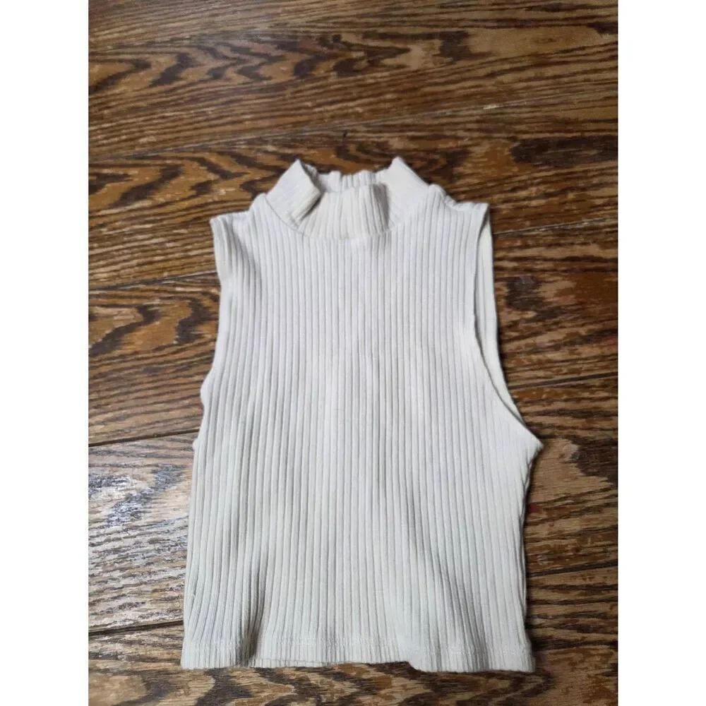 Reformation Tallulah Ribbed Sweater Tank In Cream sz XS